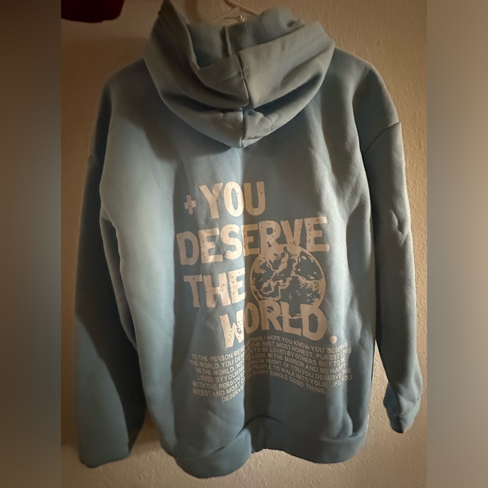 Hoodie With Kangaroo Pocket With Letter Print, Long Sleeve Casual Loose Hoodie